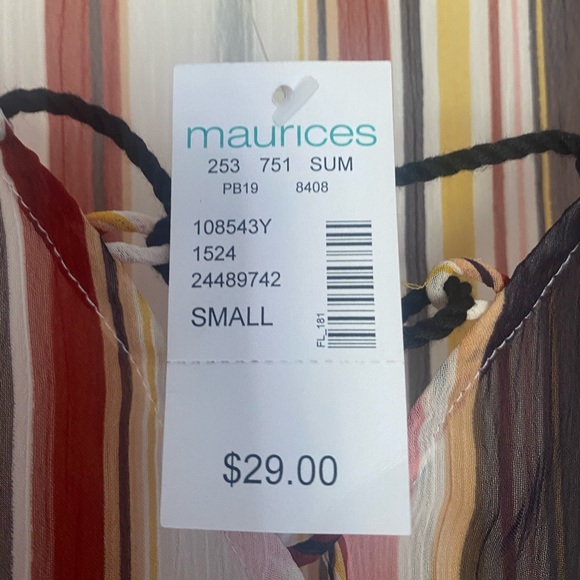 NEW multicolored striped flowy top - Picture 4 of 4